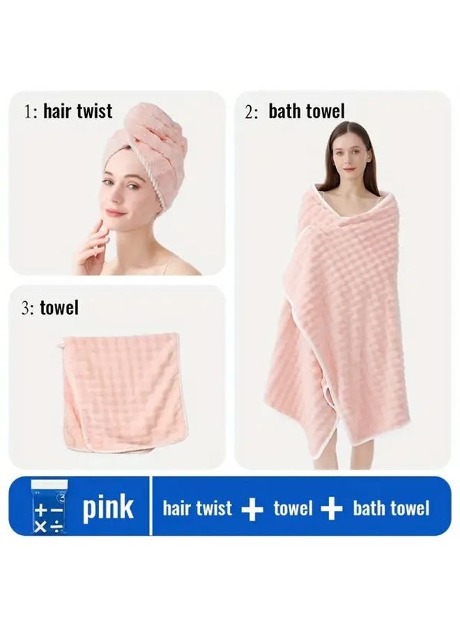 JSEA Quick Drying Hair Towel Cap Set Thickened Absorbent Travel Portable For Women - Image 4
